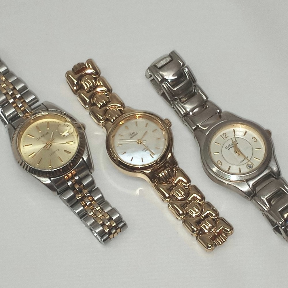 Lot of 3 Classic Style Watches - Timex, Gruen & Geneva